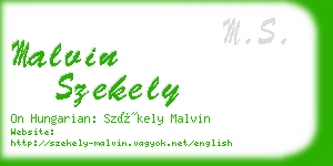 malvin szekely business card